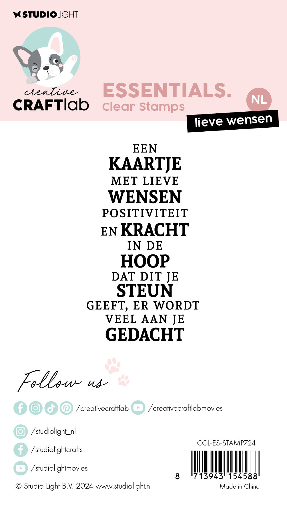 Studio Light Creative Craftlab Essentials Lieve Wensen clear stempel