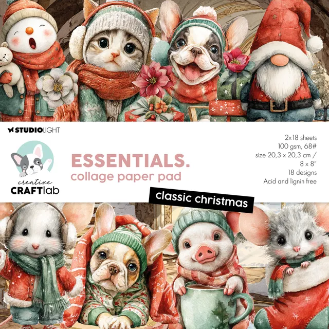 Studio Light Creative Craftlab Classic Christmas collageblokk 36 ark