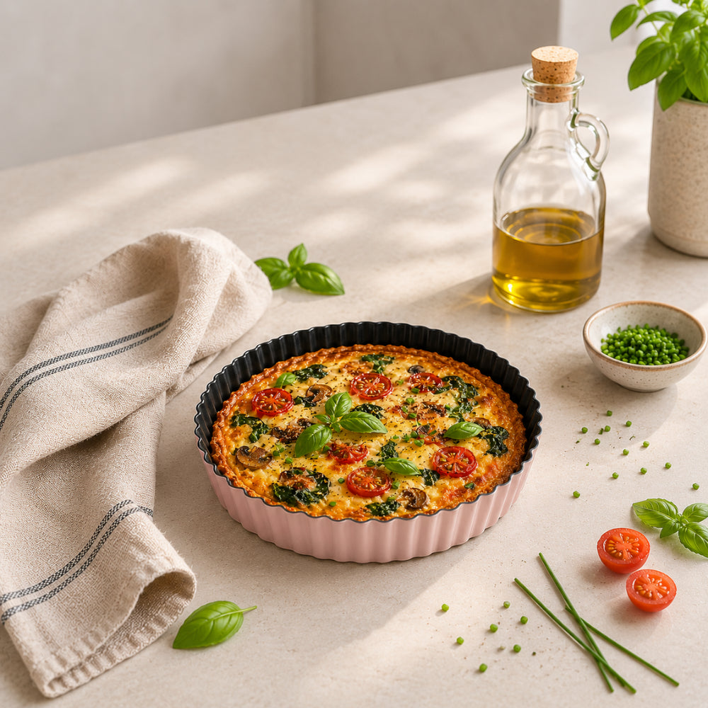 K&Co Chef Series Quiche Pan paiform 25 cm rosa non-stick