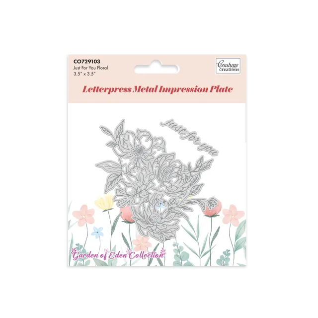 Couture Creations GoLetterPress 3 Just for You Floral pregeplate 8,9 cm