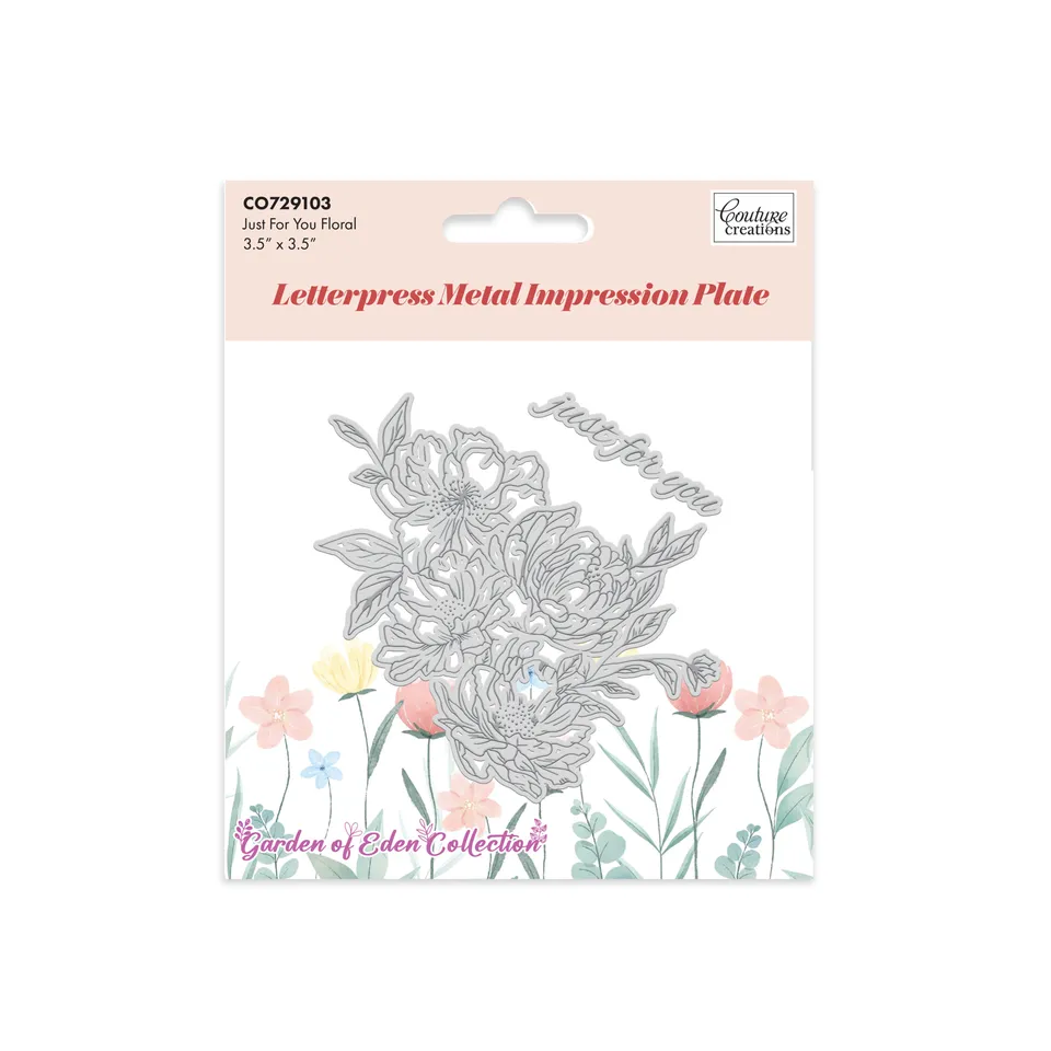 Couture Creations GoLetterPress 3 Just for You Floral pregeplate 8,9 cm