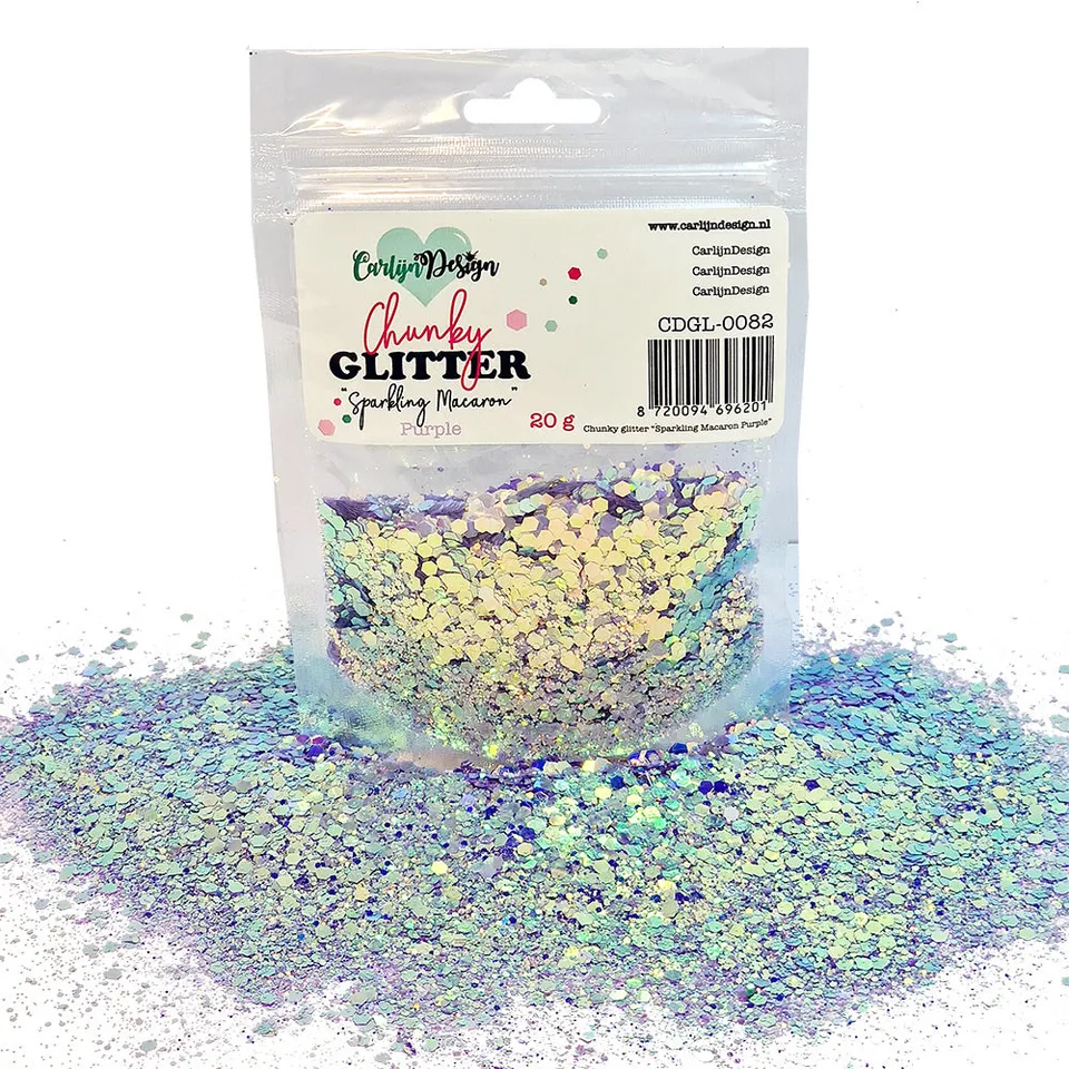 CarlijnDesign CDGL-0082 chunky glitter lilla pastel 20 g