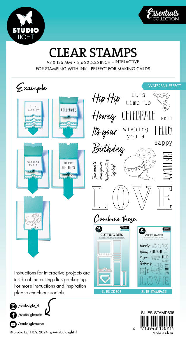 Studio Light Essentials Waterfall effect clear stamp