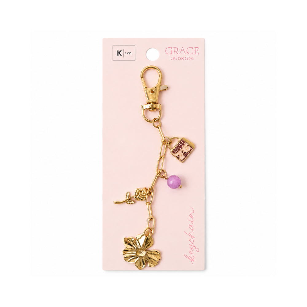 KaiserCraft Grace Gold Flower nøkkelring metall gull