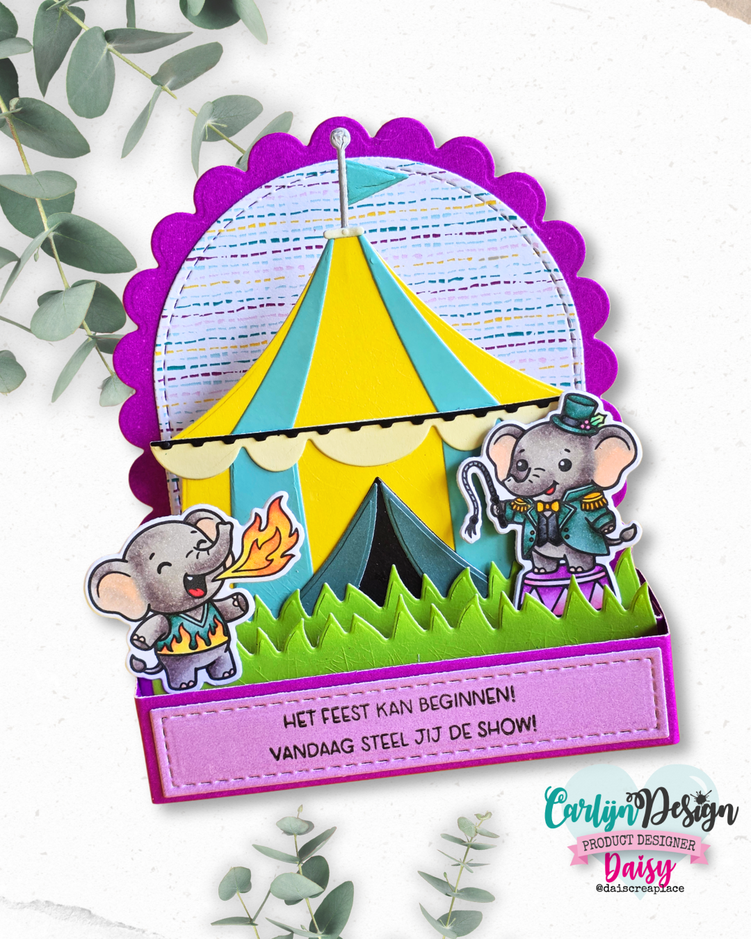 CarlijnDesign Circus Olifanten CDBD-0001 stempel- og diesett elefanter