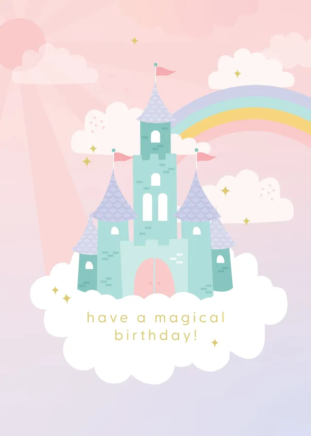 KaiserCraft Greeting Card Kids Magical Birthday bursdagskort 5x7"