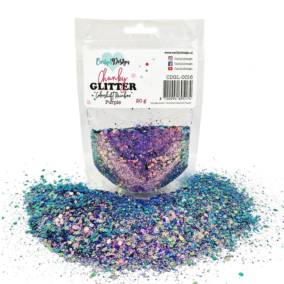 CarlijnDesign Chunky Glitter CDGL-0016 Rainbow Purple 20 g