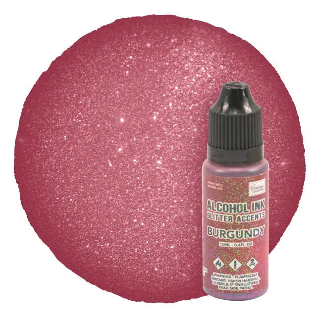 Couture Creations Alcohol Ink Glitter Accents alkoholblekk 12 ml Burgundy
