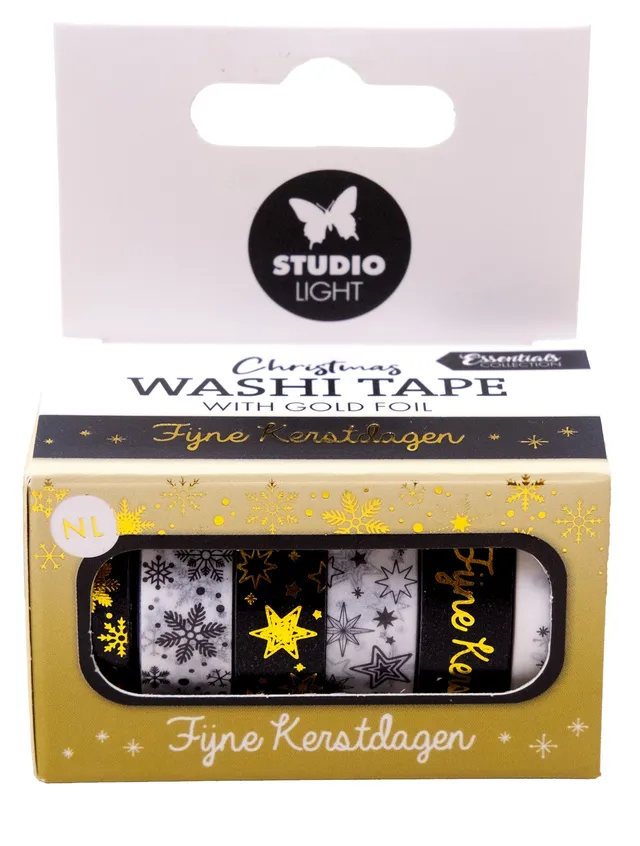 Studio Light Essentials washi tape svart/hvit gull NL