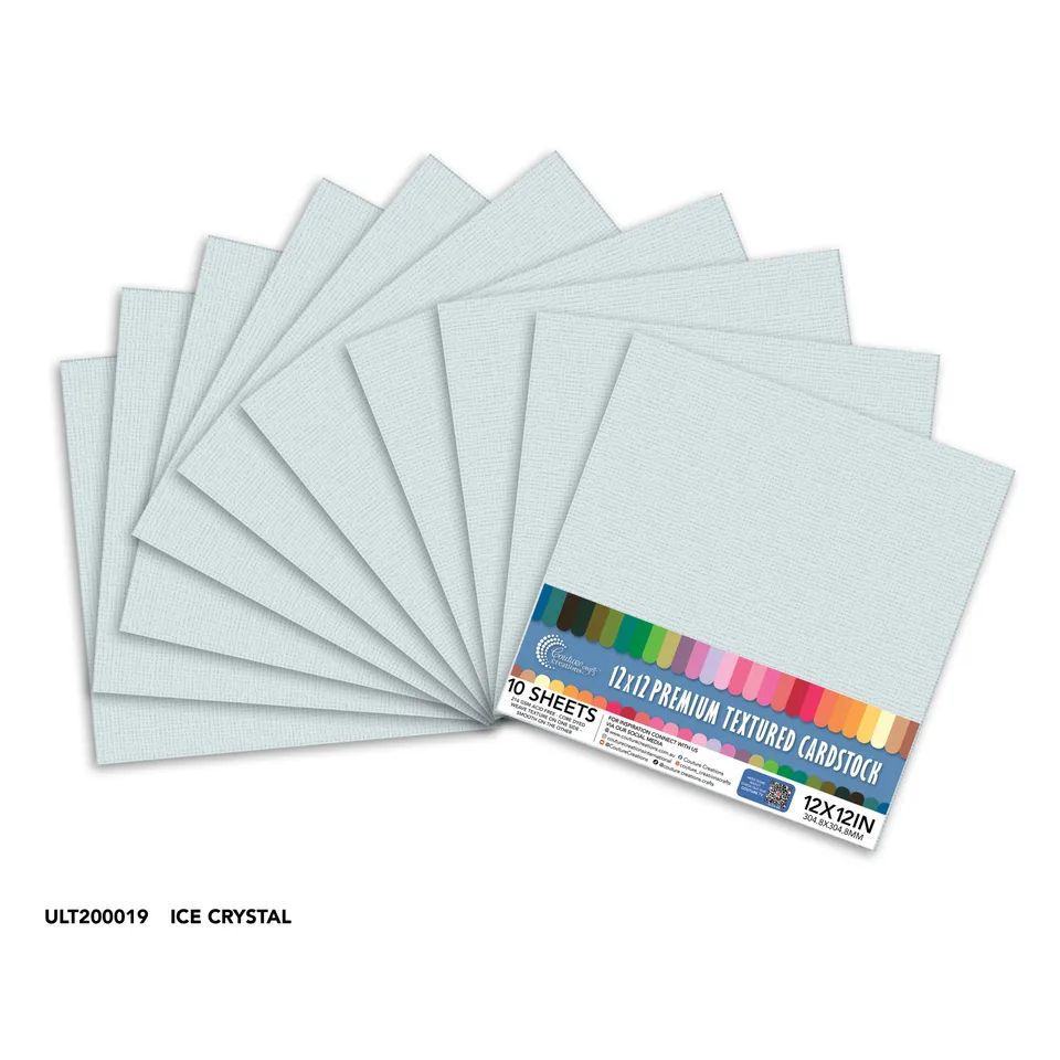 Couture Creations Textured Ice Crystal kartong 12x12 10 ark 216gsm