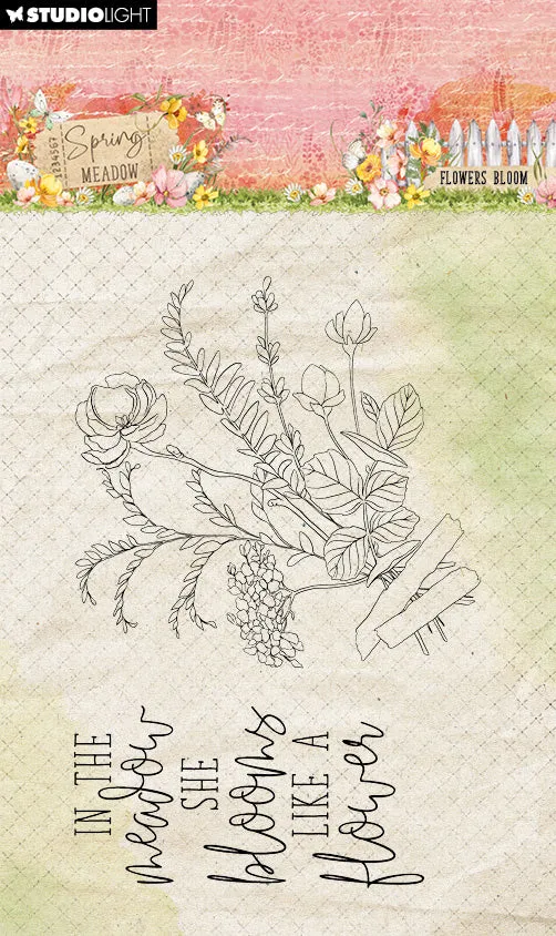 Studio Light Spring Meadow Flower Bloom clear stamp blomst