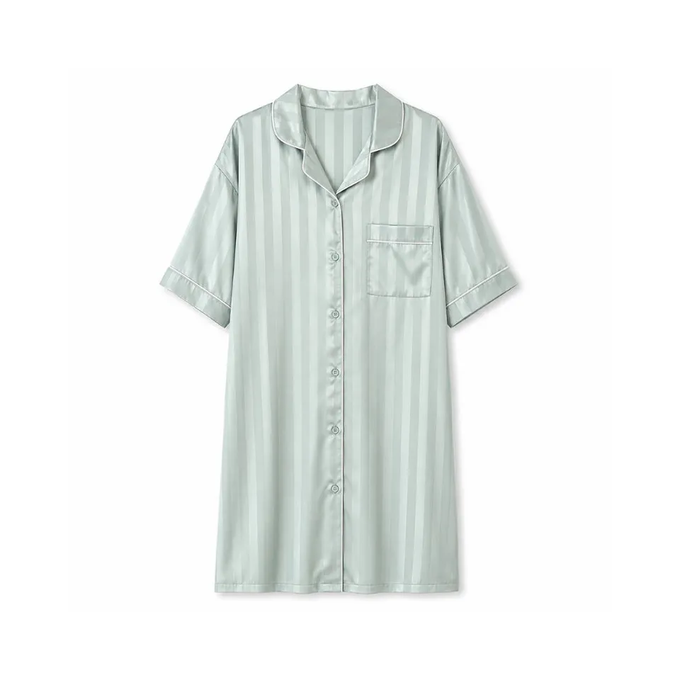 K&Co. Sunset Spritz Sage Stripe nattkjole sateng
