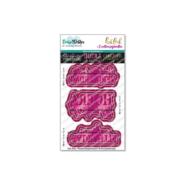 CarlijnDesign CDHF-0049 hot foil dies bursdag 3 tekster