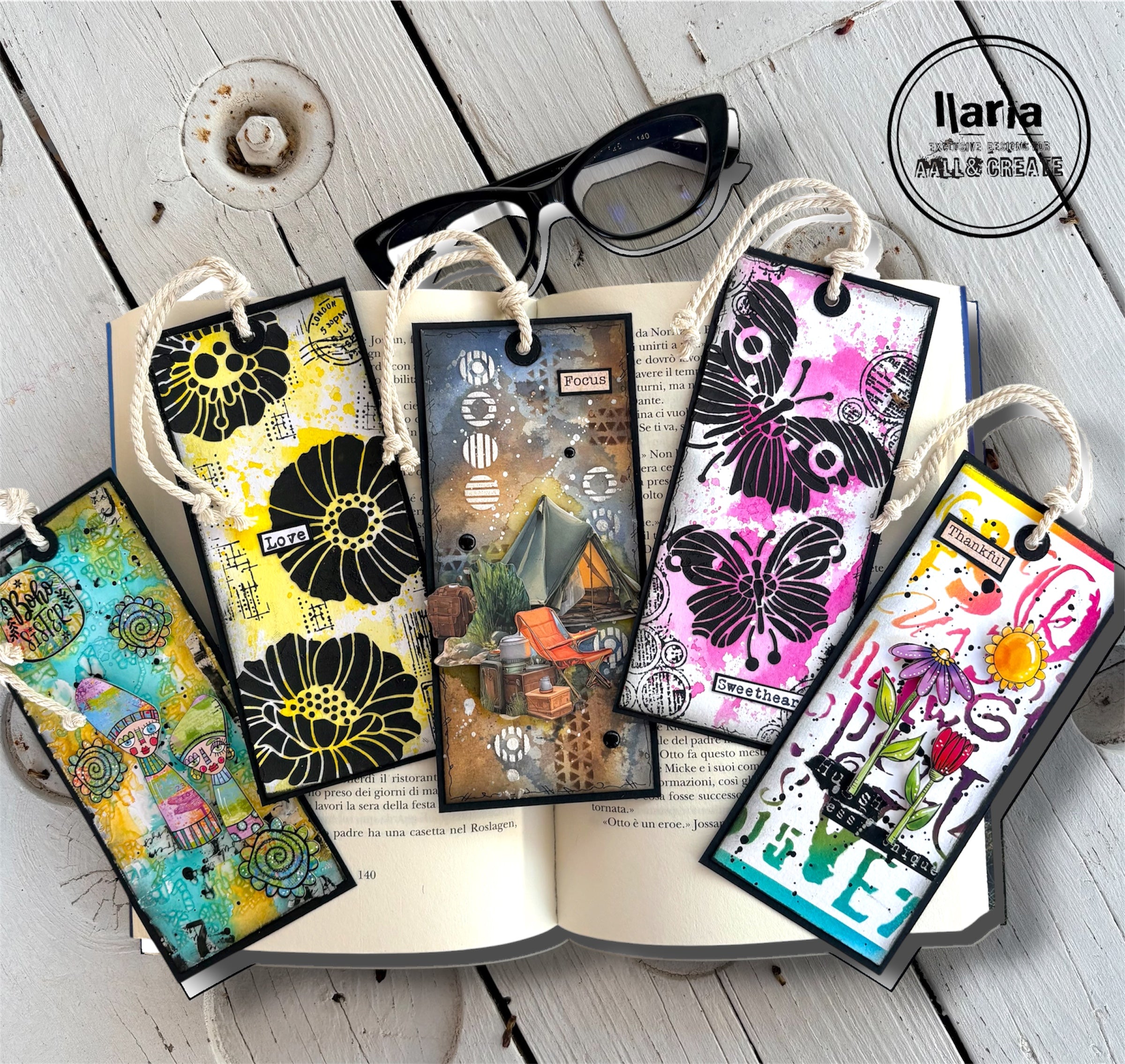 Aall and Create Dentelle Florale sjablongpakke 7 stk blomster