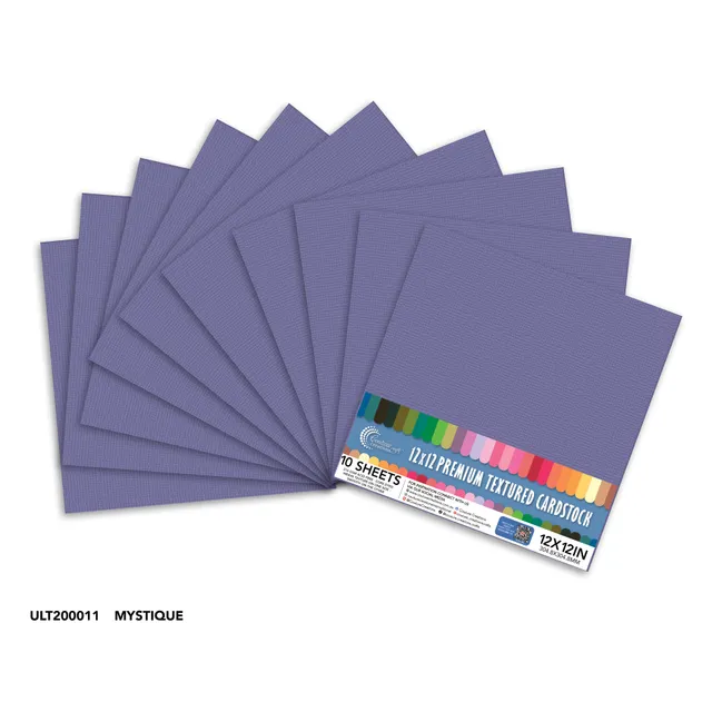 Couture Creations Mystique kartong 12x12 10 ark teksturert syrefri
