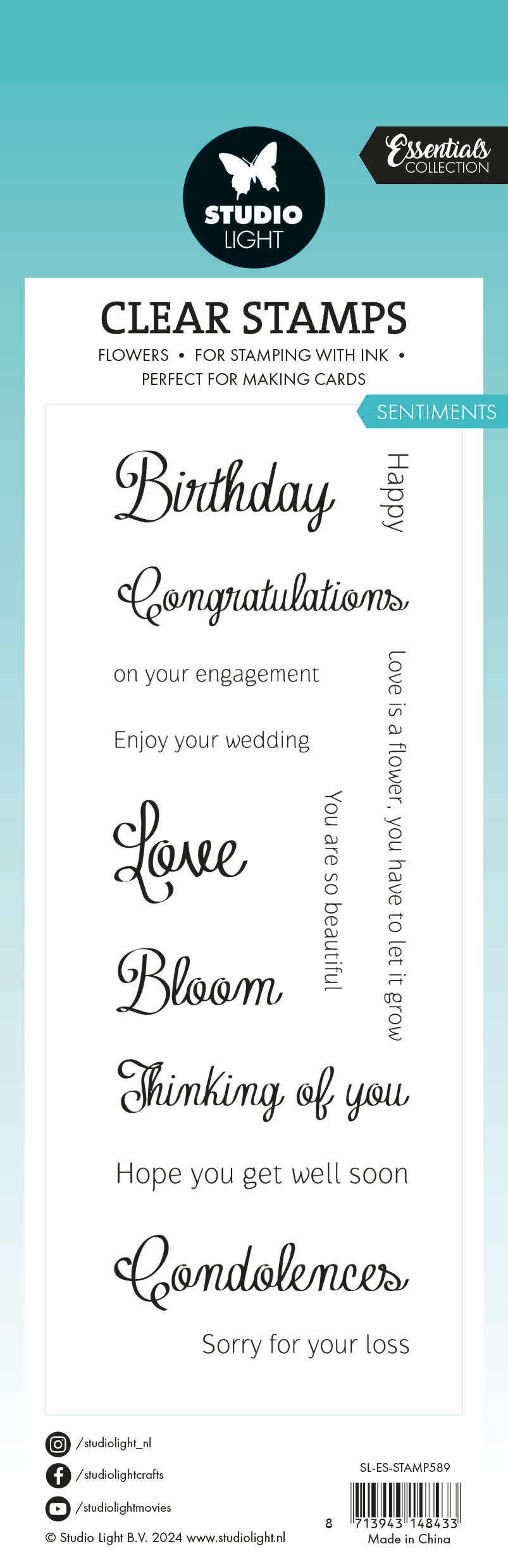 Studio Light Essentials Sentiments stempel tekster