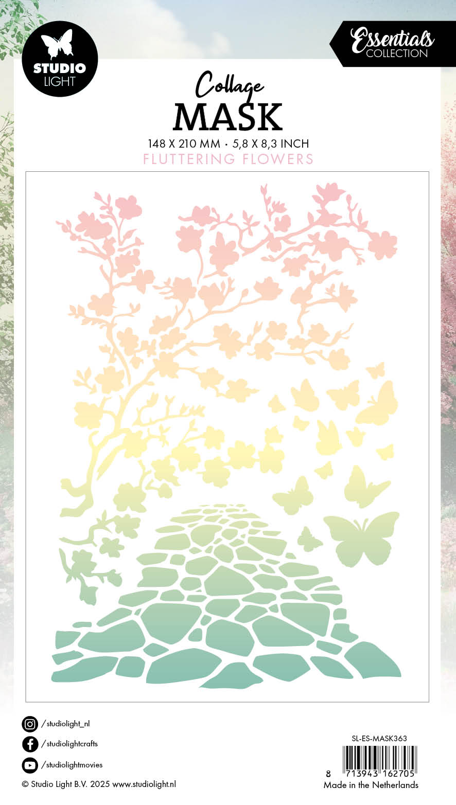 Studio Light Essentials Fluttering Flowers sjablong
