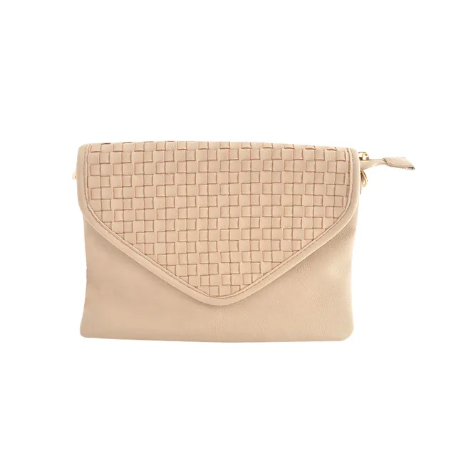 KaiserCraft Woven Clutch beige 25x18 cm PU-skinn