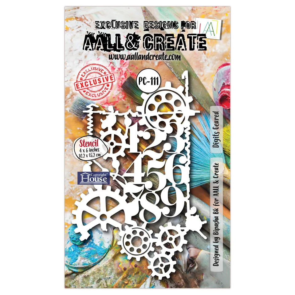 AALL & Create PC-111 Digits Geared sjablong 4x6 tall