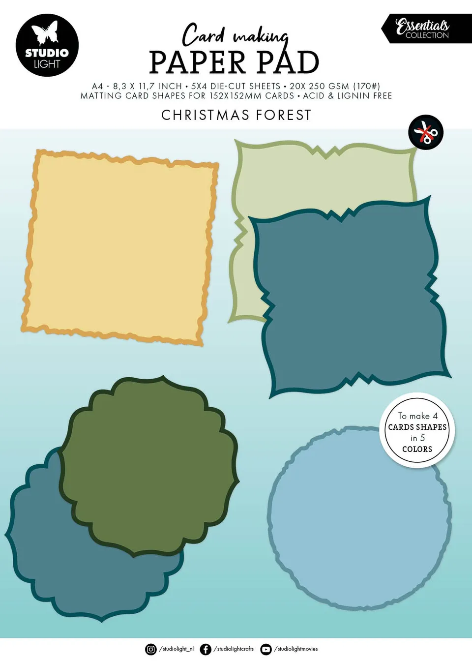 Studio Light Essentials Christmas Forest kortblokk 152x152