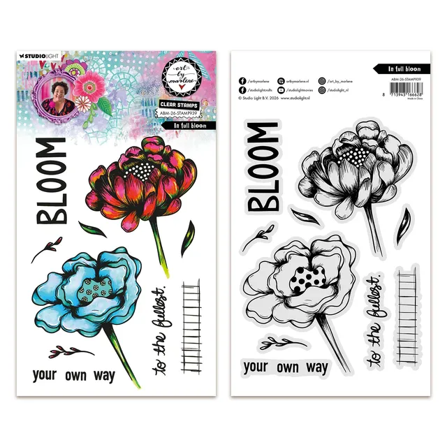 Art by Marlene In Full Bloom stempelsett A5 blomster