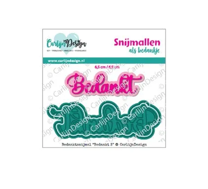 CarlijnDesign Bedankt 3 dies CDBS-0018 takk 6,9 cm