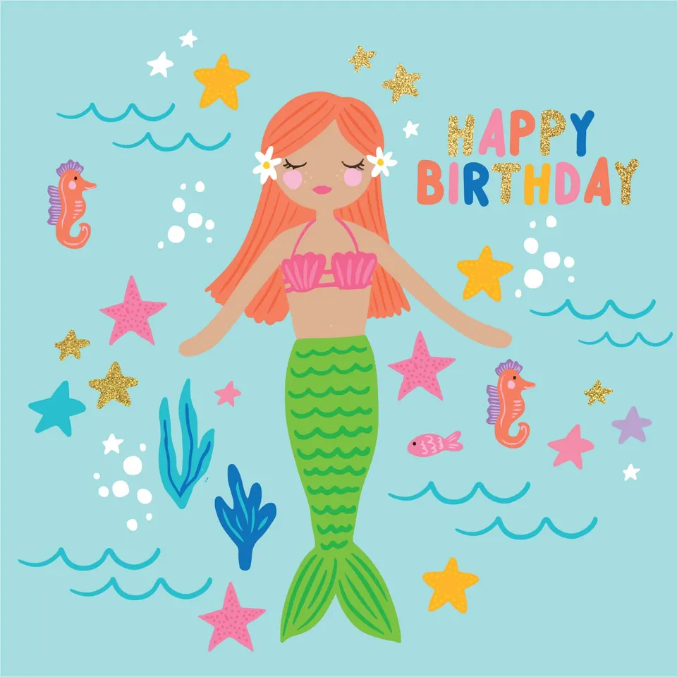 KaiserCraft Enchanted bursdagskort Swimming Birthday