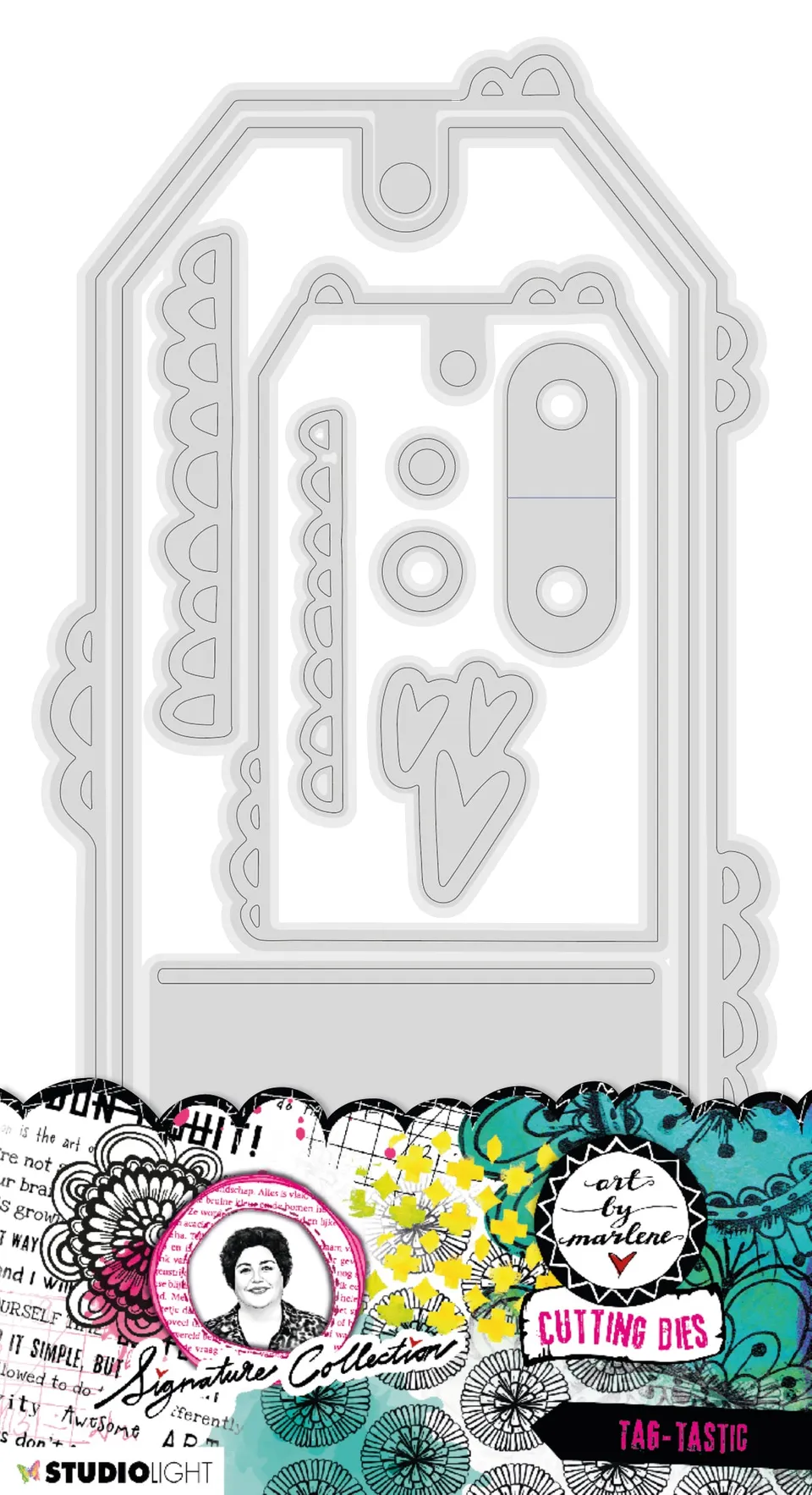 Art by Marlene Signature dies Tag-tastic tag