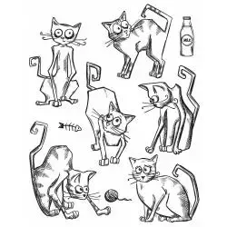 Lavinia Crazy Cats stempelsett morsomme katter