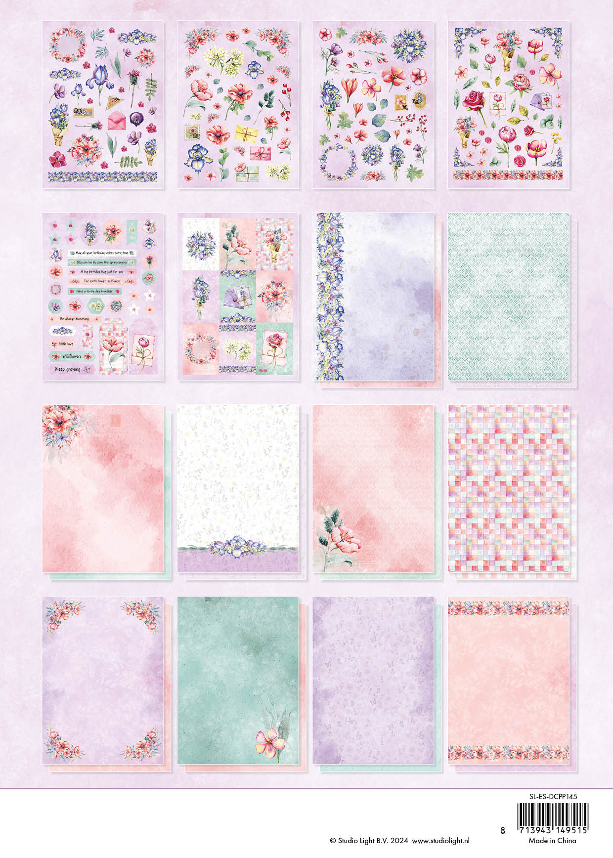 Studio Light Essentials Wildflowers die-cut paper pad