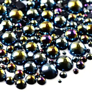 Papirglede Halvperler Black Metallic halvperler 3 g svart miks