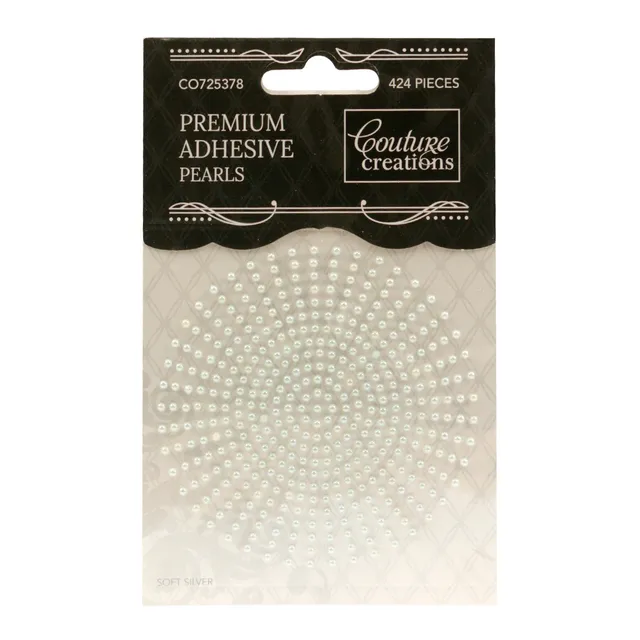 Couture Creations Soft Silver selvklebende perler 2 mm 424 stk sølv