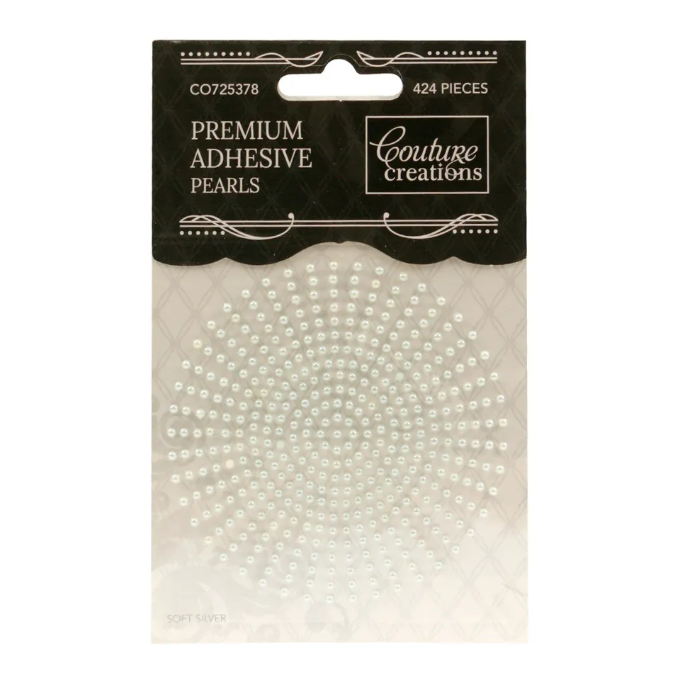 Couture Creations Soft Silver selvklebende perler 2 mm 424 stk sølv