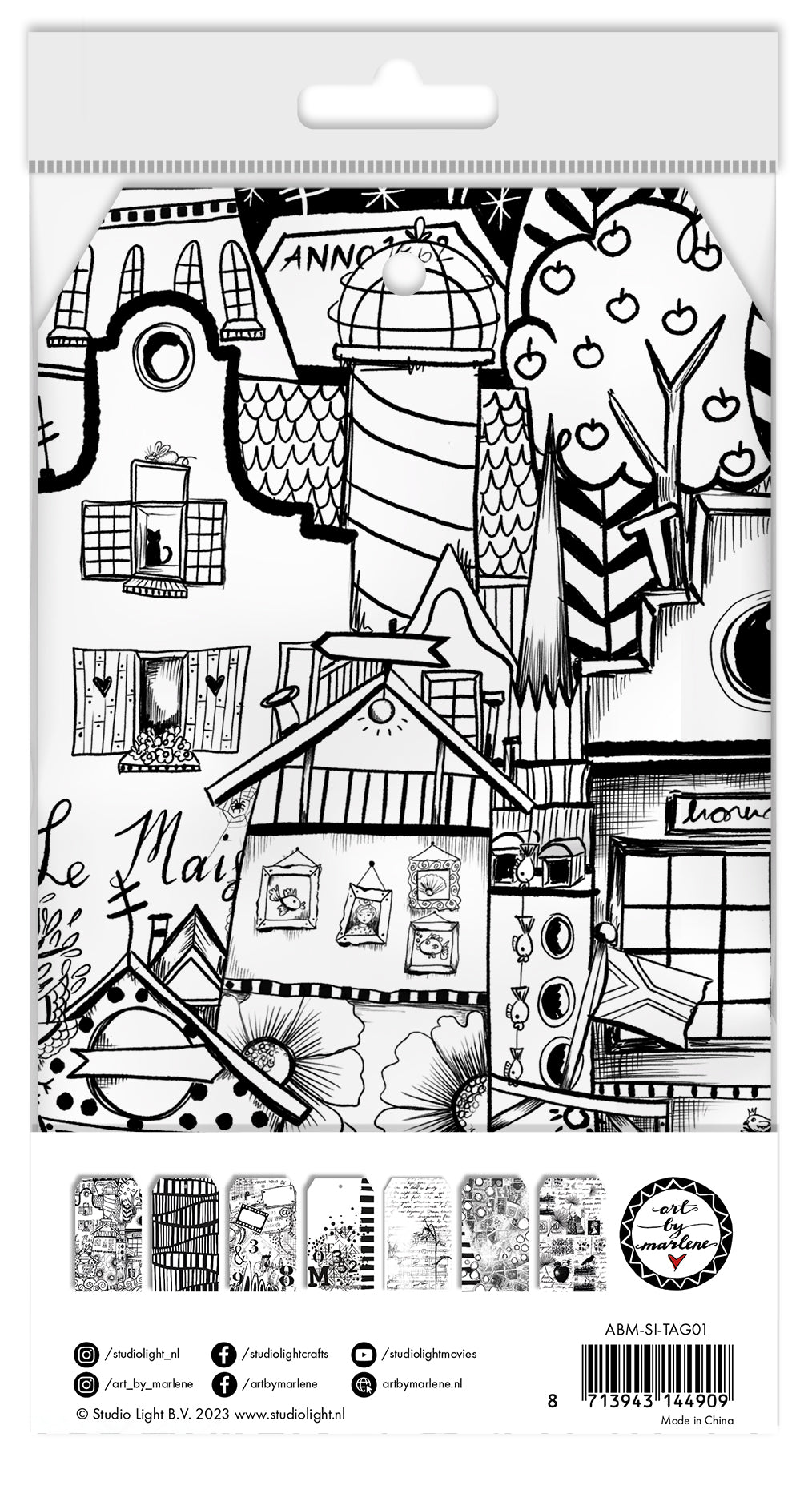 Art by Marlene Signature Paper Tags svart-hvitt prints