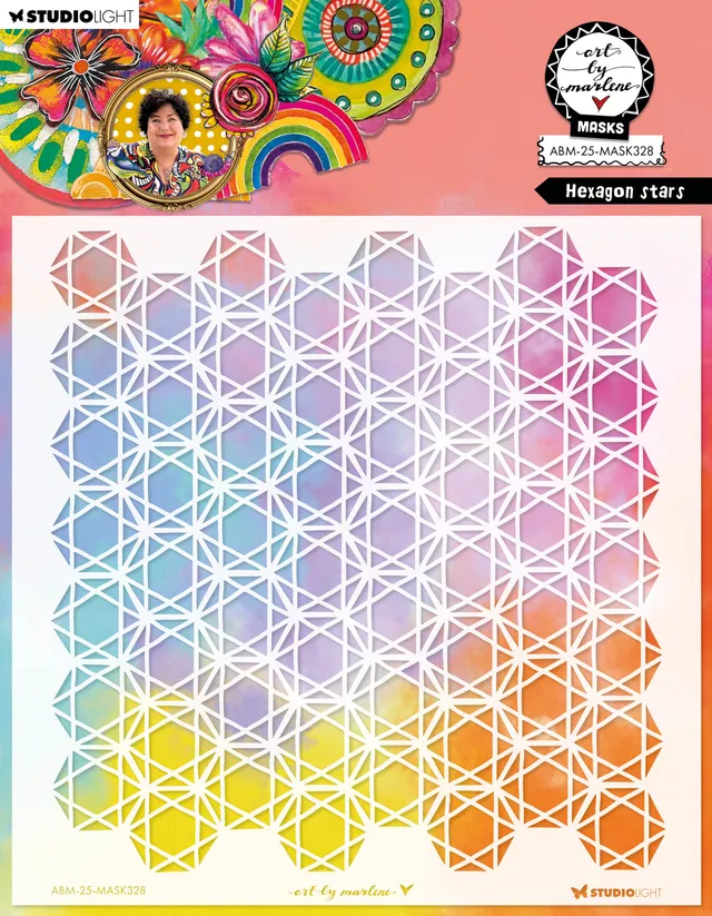 Studio Light Art by Marlene Hexagon Stars sjablong 20 cm