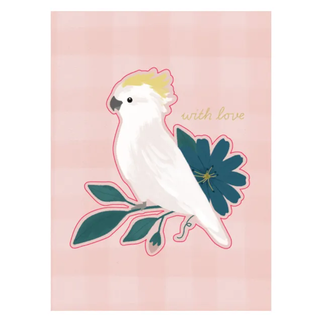 KaiserCraft Bird Song Cockatoo Love kort 5x7 kakadu