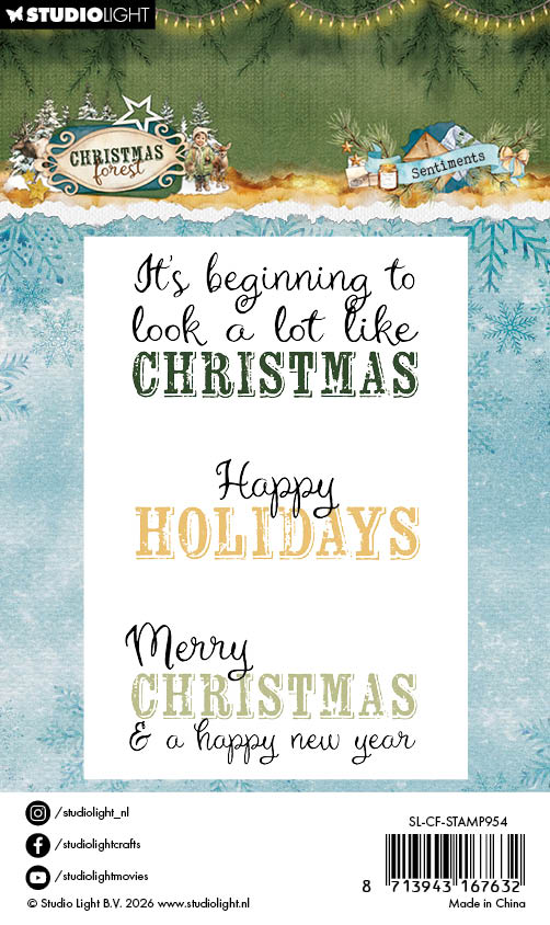 Studio Light Christmas Forest Sentiments stempel jul