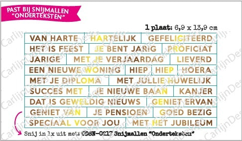CarlijnDesign Onderteksten CDHF-0026 hot foil gratulerer