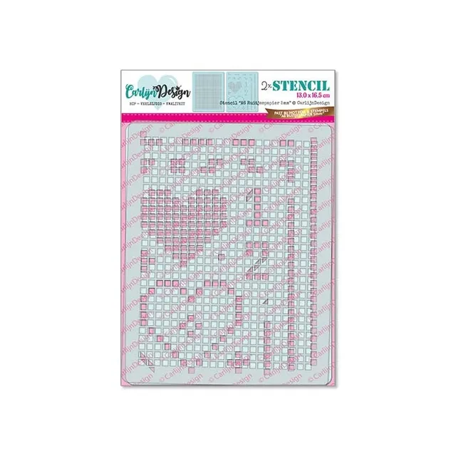 CarlijnDesign Ruitjespapier CDSC-0026 sjablong A6 5 mm