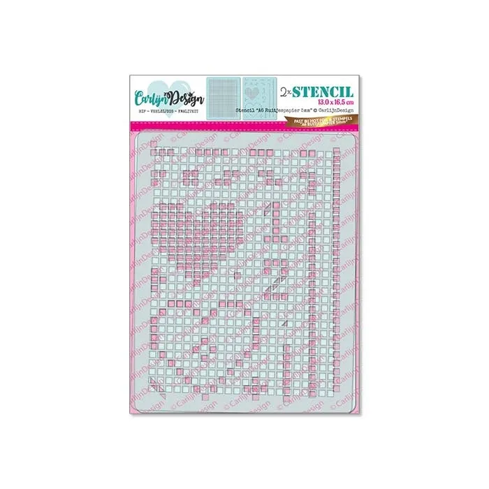 CarlijnDesign Ruitjespapier CDSC-0026 sjablong A6 5 mm