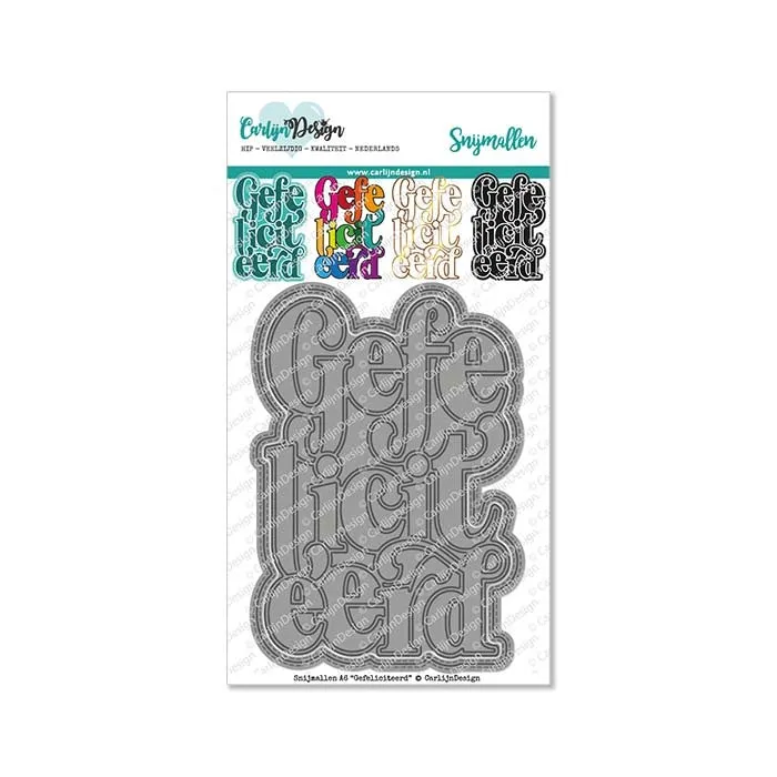 CarlijnDesign Gefeliciteerd CDSN-0123 dies gratulerer A6