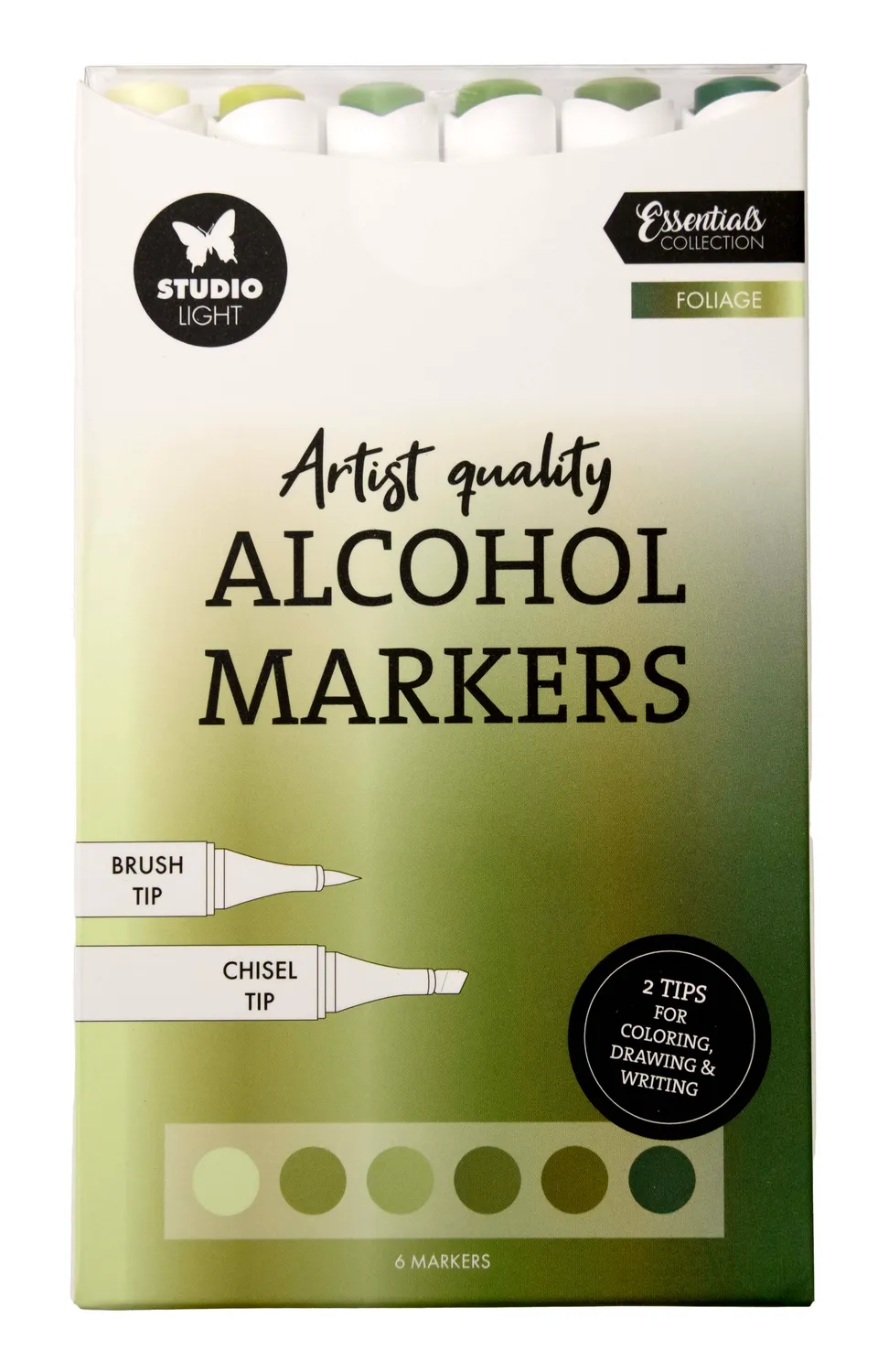 Studio Light Essentials Foliage tusjer alkohol 6 stk grønn