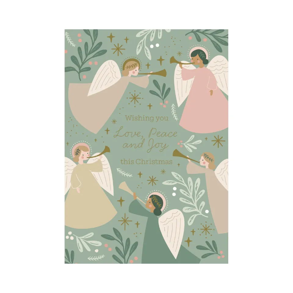 KaiserCraft julekort Love Peace Joy 5x7" med konvolutt