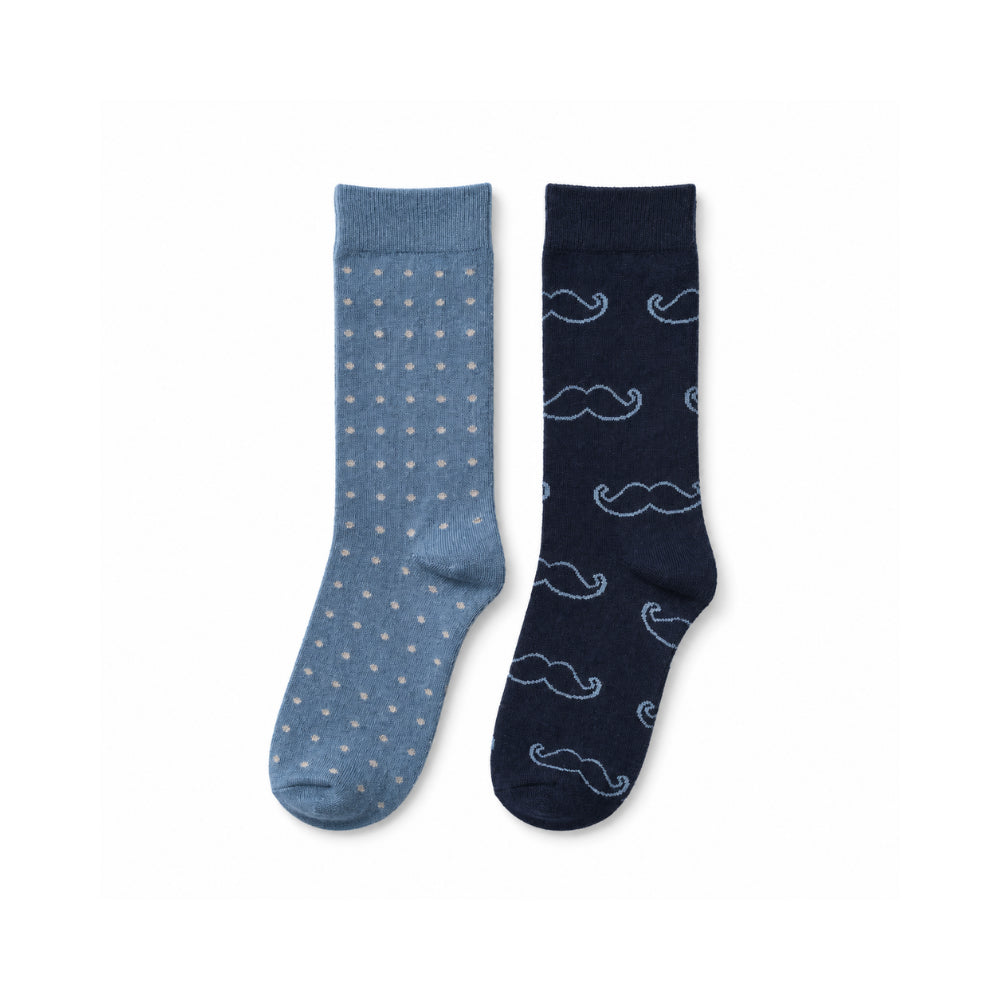 K&Co Mens Moustache ullsokker 2-pakning one size