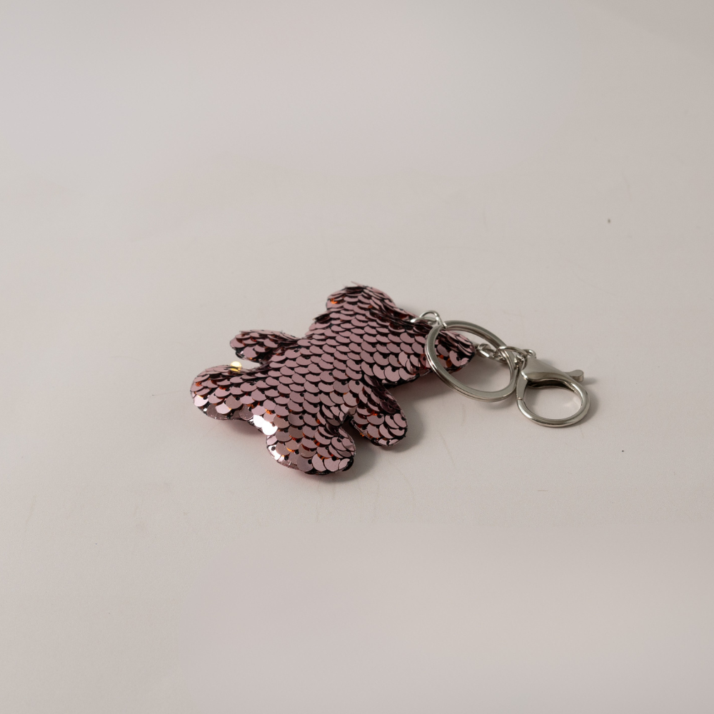KaiserCraft Sequin Bear nøkkelring rosa glitter