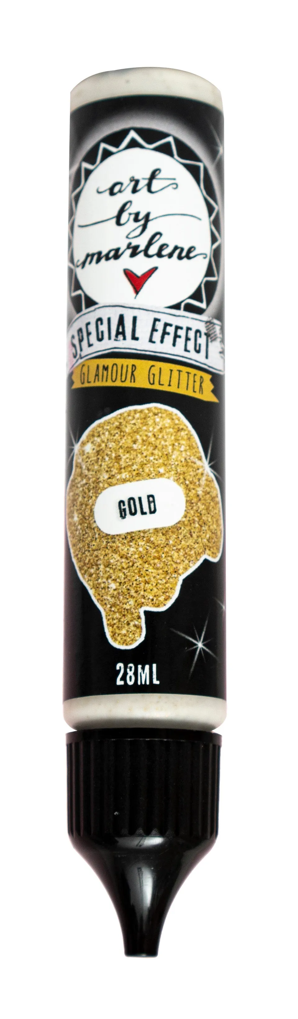 Art by Marlene akrylmaling Glamour Glitter gull 28 ml