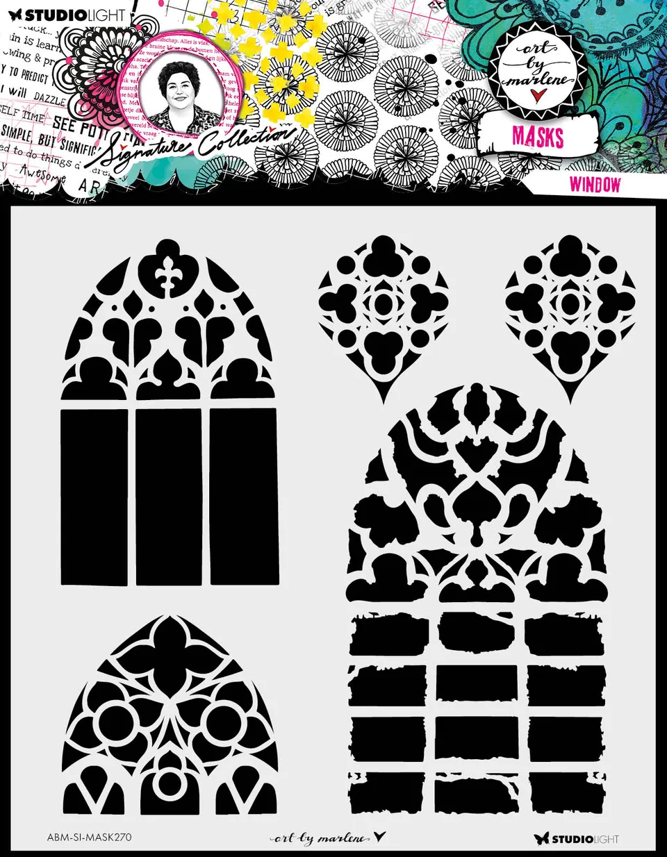 Art by Marlene Window maske sjablong 203mm