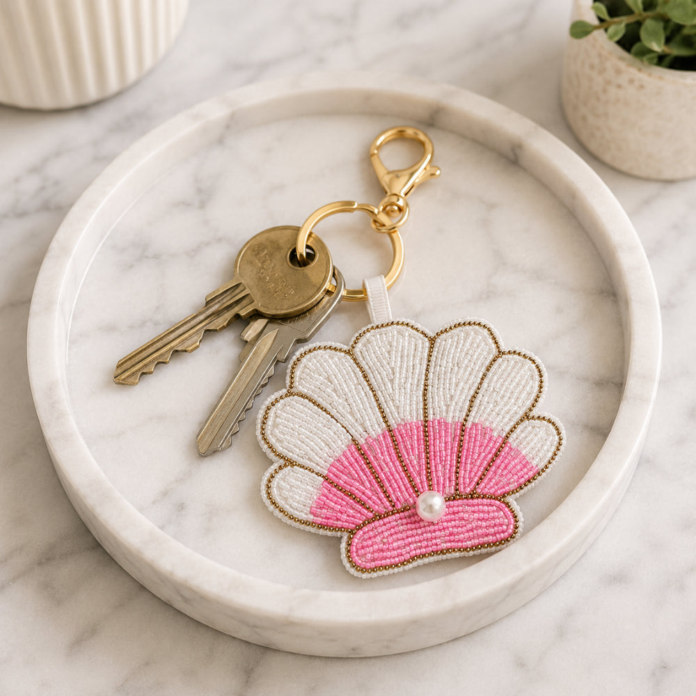 K&Co Sunset Spritz Shell nøkkelring perler sommer