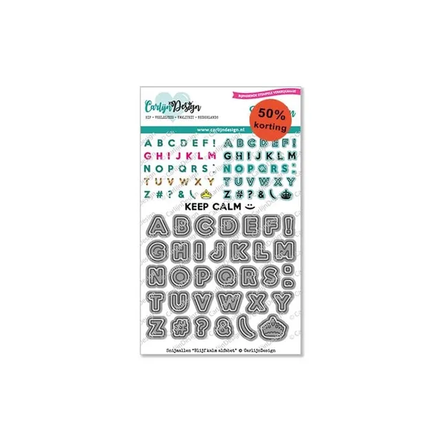 CarlijnDesign Blijf kalm CDSN-0106B dies alfabet 0,9 cm
