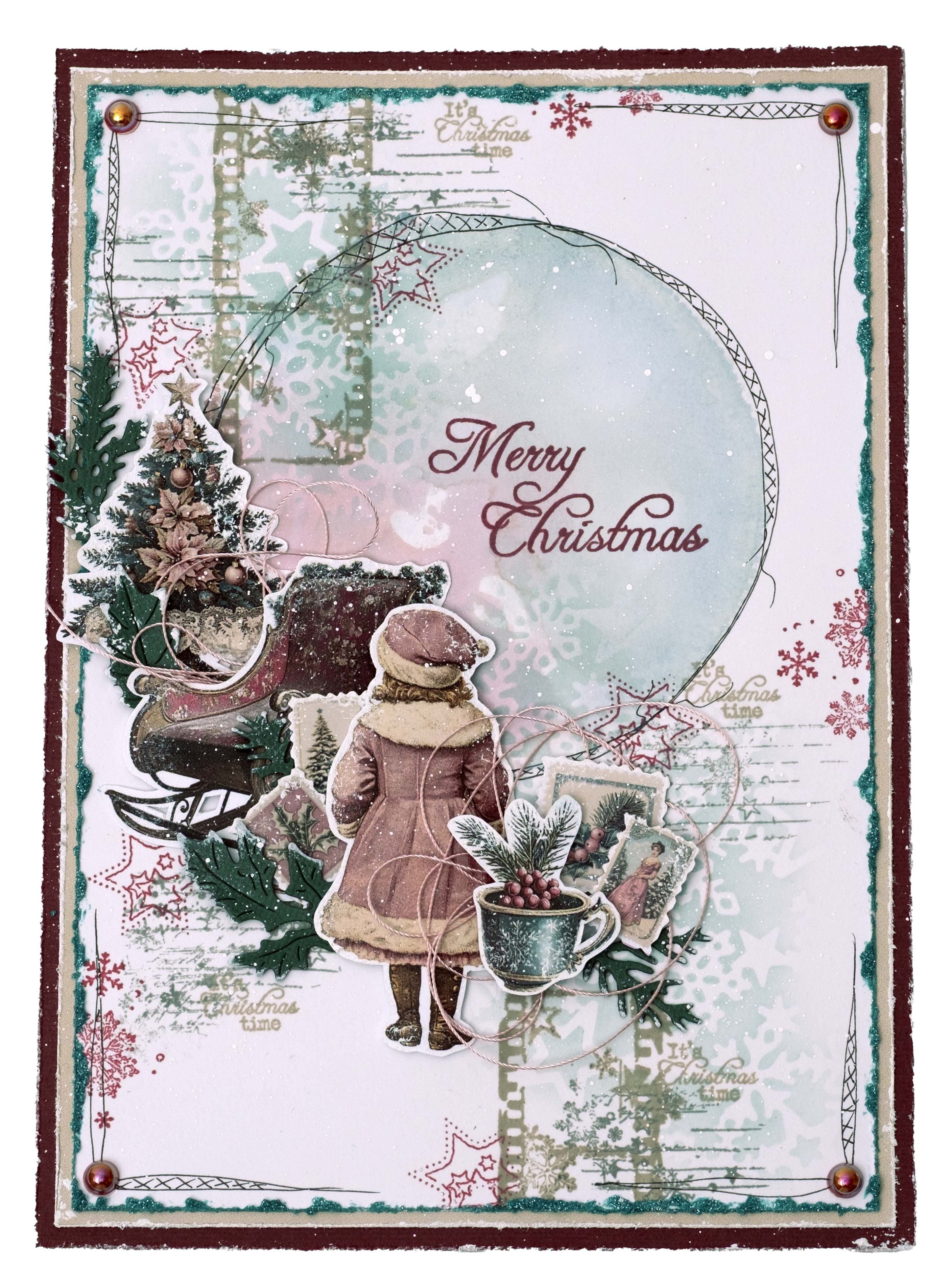 Jenine's Mindful Art Christmas Blush Star ATC stempel og die